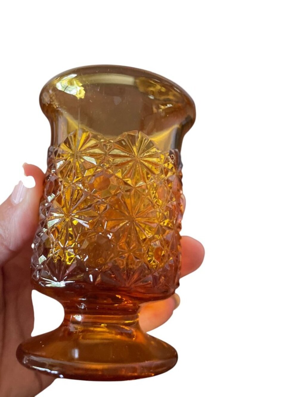 Vintage L.E. Smith Glass toothpick holders  Moon and Stars and Daisy and Button - Picture 3 of 11